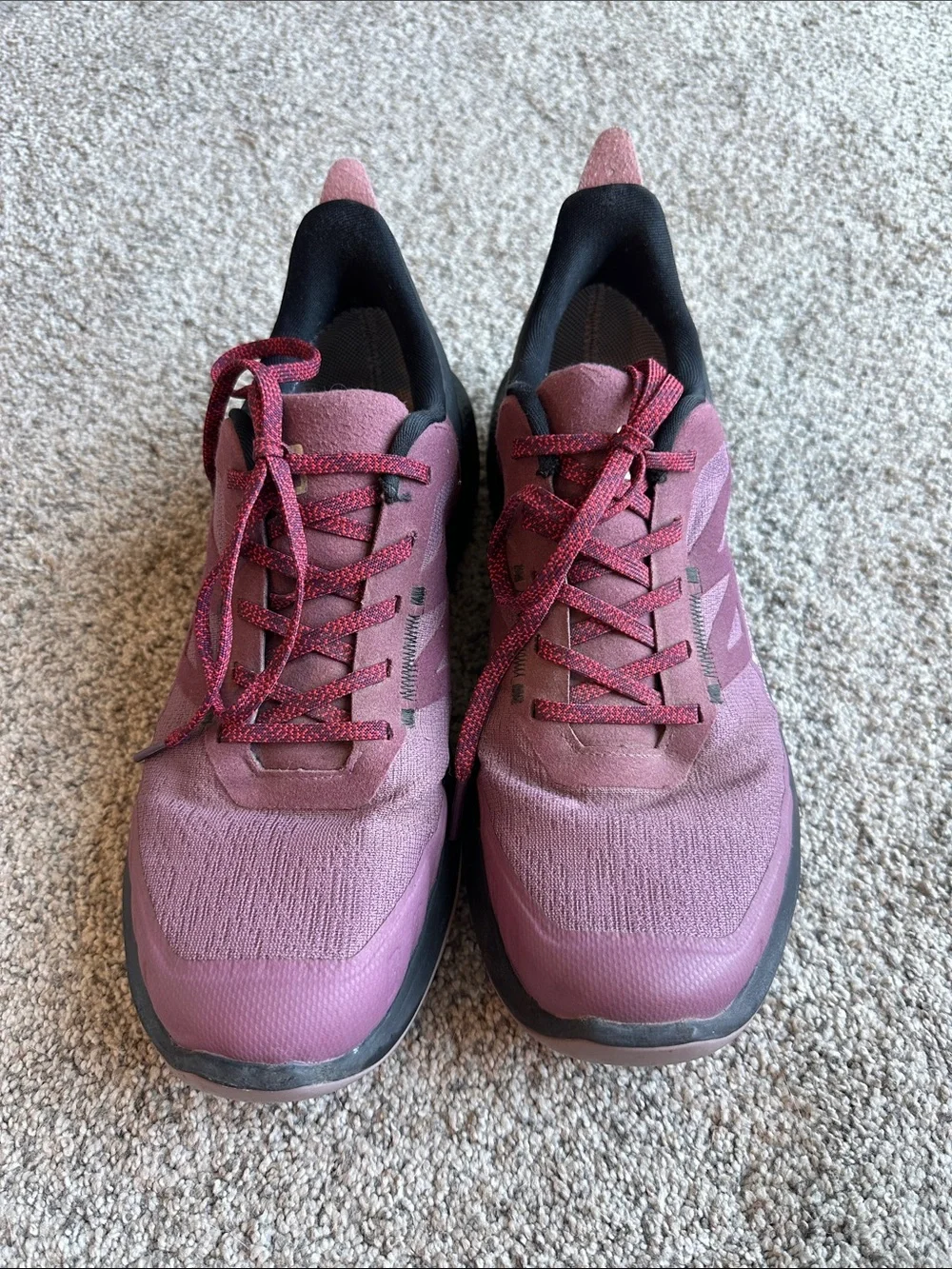 Salomon Outpulse Women's Trail Sneakers in Plum Pink and Black
